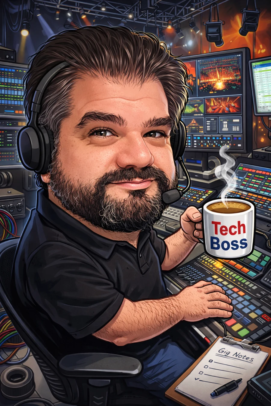 Illustration of Gino in a live event control environment
